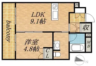 ラフィネタワー札幌南3条【7階】の間取り