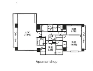クリーンリバーフィネス円山北【2階】の間取り