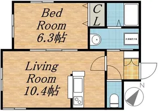 ヒューガパリス【2階】の間取り