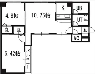 アンソレイエ ヴィ メゾン【00403号室】の間取り