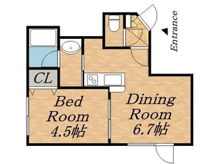 フォレスト南10条壱番館【2階】の間取り