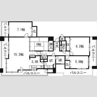PRIME URBAN円山北四条【01302号室】の間取り