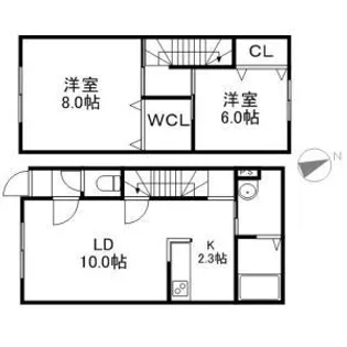 ノースシティ西宮の沢【1階】の間取り