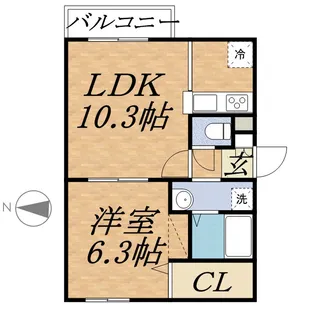 1LDKの間取り画像