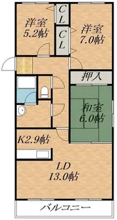 フロンティア南11条【203号室】の間取り