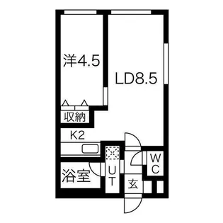 クレール南円山【1階】の間取り