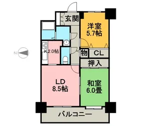 エステイツ南4条【602号室】の間取り