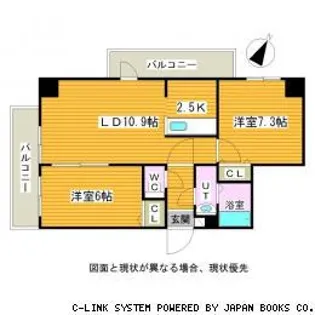 パルティーレ山鼻【6階】の間取り
