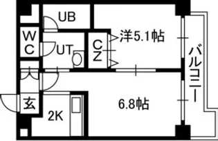 ENSOLEILLE山鼻【00502号室】の間取り