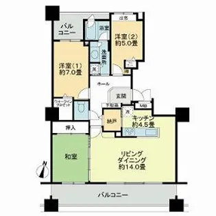 ライオンズマンション知事公館前【13階】の間取り