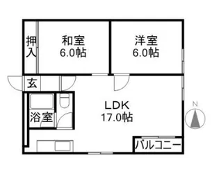 2LDKの間取り画像