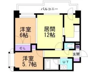 クリオ行啓通壱番館【0803号室】の間取り