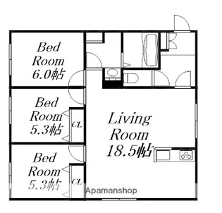 タウンハウス西野参番館【1階】の間取り