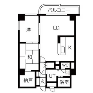 北円山シャトー桂和【701号室】の間取り
