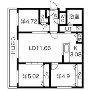 コローレ手稲【4階】の間取り