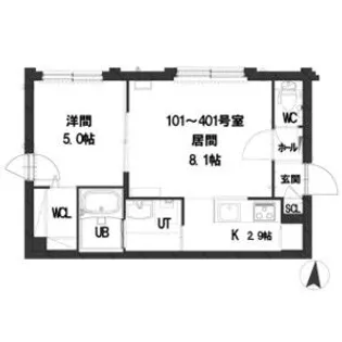 グランメールシャルム山鼻17【2階】の間取り
