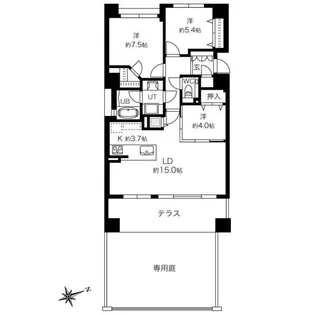 BRILLIA旭ヶ丘【1階】の間取り