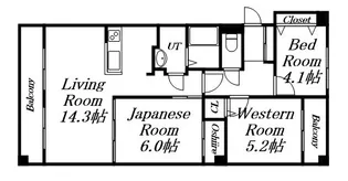 クリオ行啓通参番館【303号室】の間取り