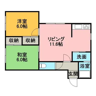 パレス石山【0202号室】の間取り
