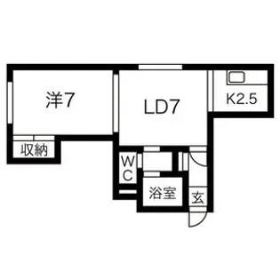 ティファニー北円山【104号室】の間取り