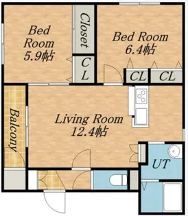 グランピア山の手【2階】の間取り