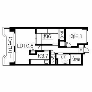 アジエステート大通西プラザ【1002号室】の間取り