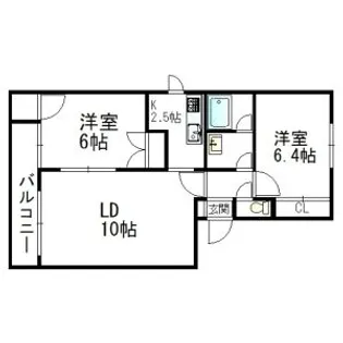 フリューゲル石山【00308号室】の間取り