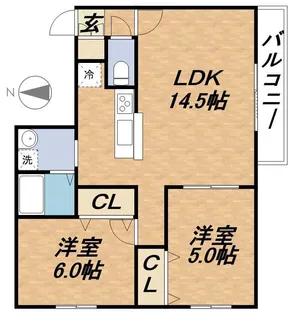 グランディール南五条【4階】の間取り