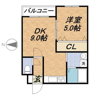 グランディール南五条【202号室】の間取り