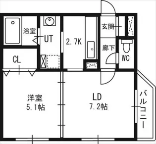 シャトーアンジュラス【00302号室】の間取り