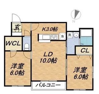 グランディール伏見【303号室】の間取り