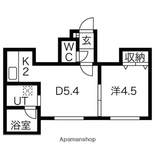 1DKの間取り画像