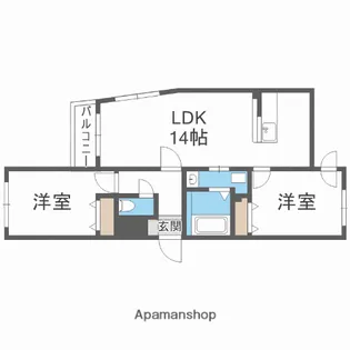 システムコート大通東【3階】の間取り