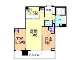 ライオンズタワー札幌【1003号室】の間取り