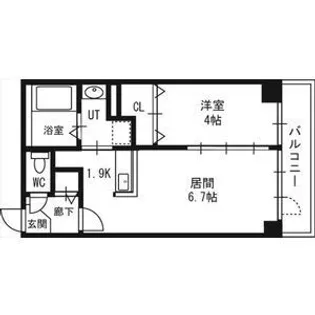 グランカーサ南6条【01002号室】の間取り