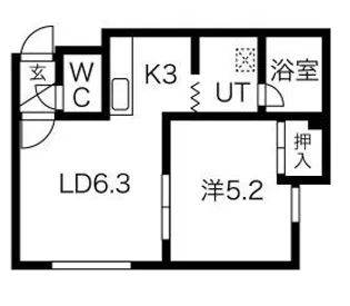 プライムハウス琴似【202号室】の間取り
