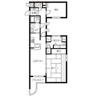 ライオンズマンション幌西【0305号室】の間取り