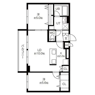 グレン山鼻【5階】の間取り