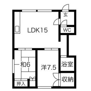 2LDKの間取り画像