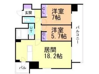 ASMACI MAISON 札幌大通東【10階】の間取り
