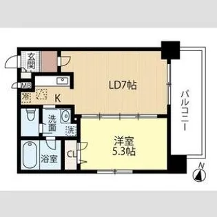 アルファスクエア大通西17【5階】の間取り