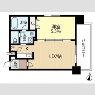 アルファスクエア大通西17【2階】の間取り