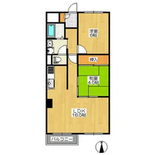 財形モイワハイツ【403号室】の間取り