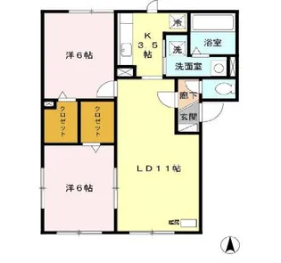 CHAMPIGNON【201号室】の間取り