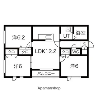 L・A大通【3階】の間取り