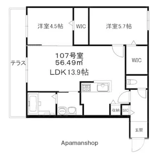 ブランシャールALAIN幌平橋【1階】の間取り