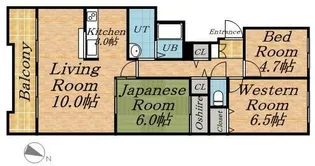 ベルフラワー八軒【0408号室】の間取り