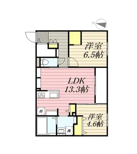 エフュート北円山【2階】の間取り