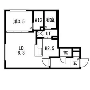 RITZ GRANDE 八軒【406号室】の間取り