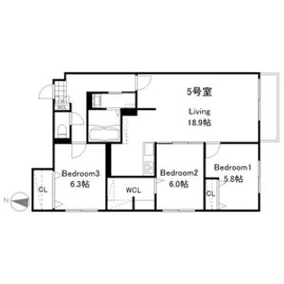 ZABO HILLS MINAMI6JO【3階】の間取り